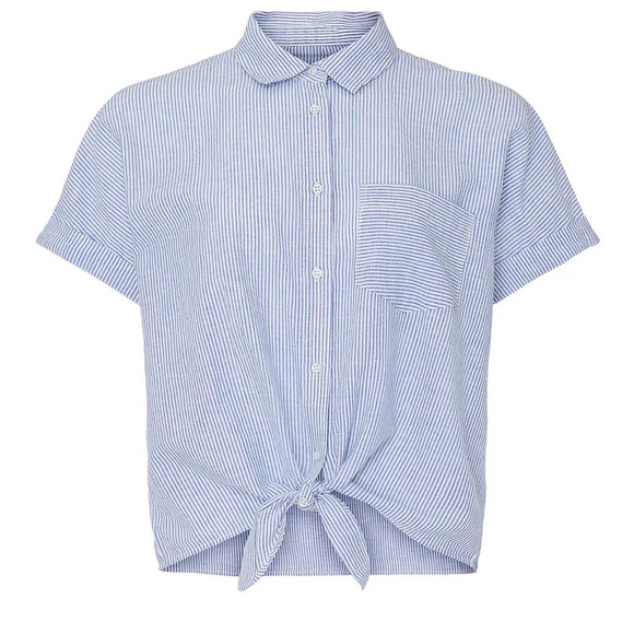 NWT DL1961, Chrystie Top, blue stripe, L - Picture 7 of 13